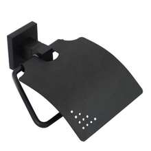 OISE ART STORE Porta Rotolo Carta Igienica A Muro Con Coperchio Basculante Acciaio Nero 79981 - - Multicolore - Visualizzare 1
