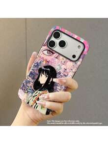 Funda de teléfono SamsungA 1pc Anime Girl con impresión de fondo de ciudad, hecha de una carcasa protectora duradera de PC+ dos en uno.Su diseño robusto de doble capa ofrece excelente protección contra caídas y resbalones, compatible con iPhone 17/16/15/14/13/12/11 Pro y 17 P. - Blanco - Ver 2