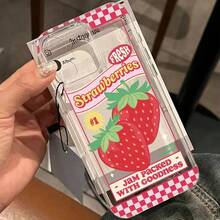 Funda Transparente de TPU Suave con Diseño de Fresa para iPhone 17, 16e, 16, 15, 14, 13, 12, 11 Pro Max, Plus - Color mezclado 1-1136 - Ver 3