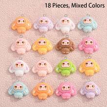 9/18pcs Colorful Resin Rabbit Pendant, Random Color Cute Rabbit Charms, DIY Jewelry Making Accessories Suitable For Necklace, Earrings - Colorful Rabbit Pendant - View 10
