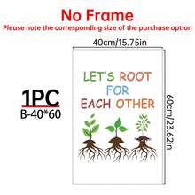 1/4件装 “让我们互相支持”校园励志帆布海报。返校季墙面装饰。非常适合学校墙壁、走廊、食堂和办公室走廊的装饰。家居装饰和墙面艺术！室内装饰。房间装饰美学，可选画框 - 彩色 - 查看 15