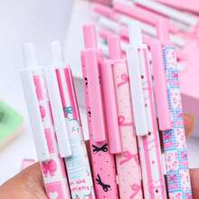 6pcs/Set Lightweight Pink Bow Ballpoint Pens, 0.5mm Fine Tip, Smooth Writing, Suitable For Office, Classroom, Adults, Home Office, Family, Education, Exams, Neutral Ink Pen Set, Holiday Stationery Gift, Back To School Gift - Multicolor - View 6