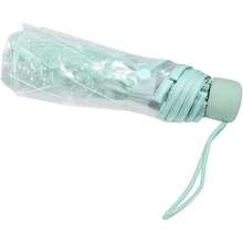 Paraguas Transparente, Paraguas Transparente para Boda, 1 Paraguas de Viaje Compacto Plegable Transparente con Flor de Cerezo Romántica,36986392 - Naranja Quemada - Ver 1