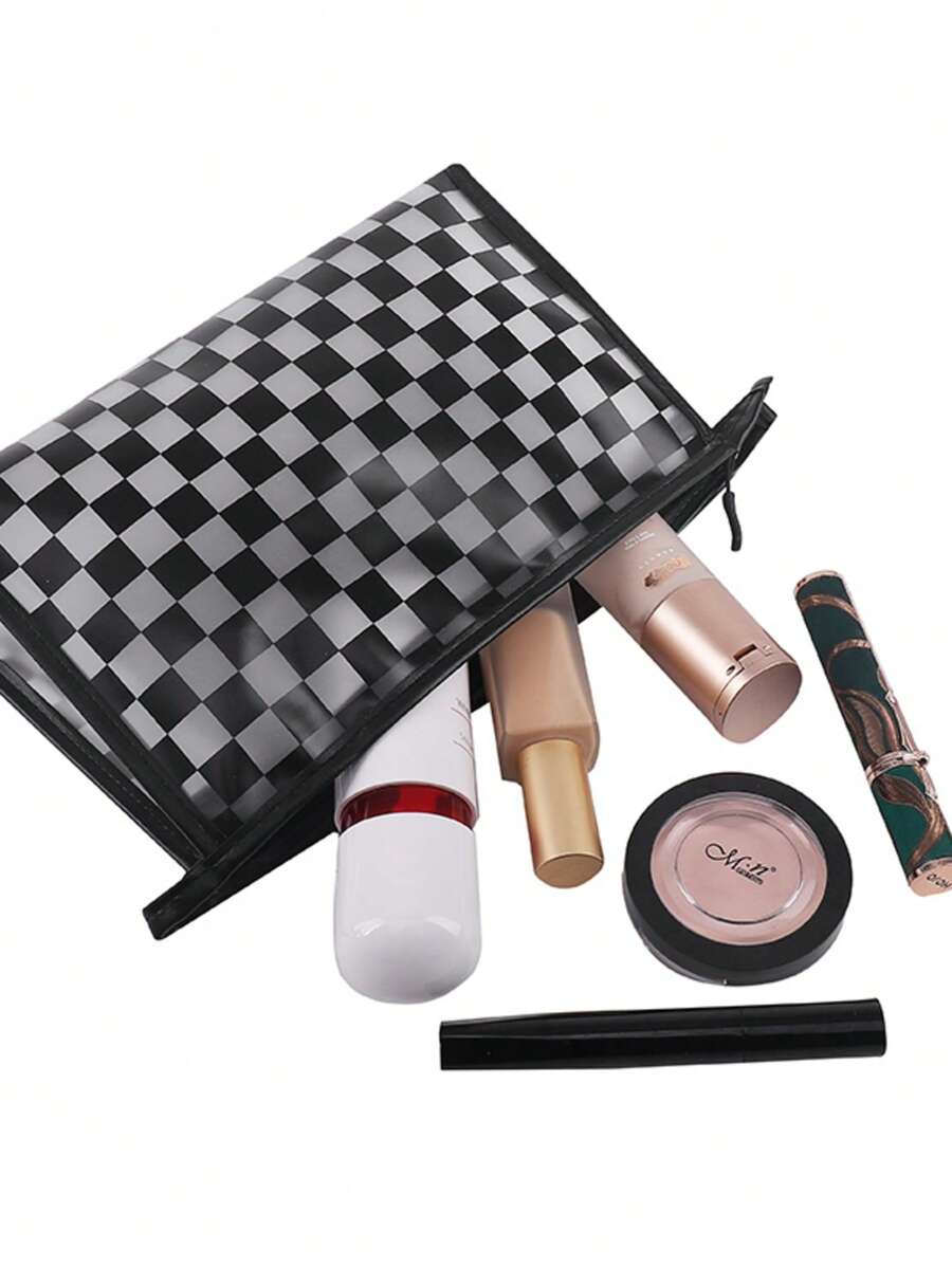 Portable Transparent Minimalist Mesh Cosmetic Bag, Toiletry Organizer Bag, Large Capacity Makeup Bag, Notebook