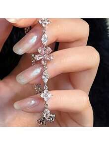 1 Piece - Elegant Pink Cherry Blossom Bracelet, Women's Fashion Cute Exquisite Cube Petal Adjustable Bracelet - 粉色 - 查看 5