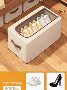 1 cutie de pantofi transparentă pliabilă cu capac, rezistentă la praf, potrivită pentru depozitarea pantofilor, organizare multifuncțională a casei, depozitare în dormitor, decor pentru casă