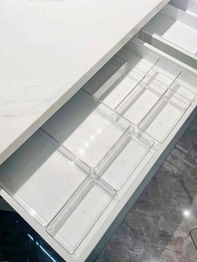 12件套抽屉/桌面化妆品收纳盒，透明梳妆台收纳盒，防摔多隔层珠宝小物收纳盒，精致收纳盒