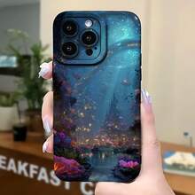 Funda de Teléfono Escena de Fantasía Submarina con Coral Colorido y Luces Brillantes para iPhone 17 14 Pro Max 13 Pro 12 Mini 11 Pro  Galaxy S23 S22 S21 Plus S10 Etc Funda de Teléfono Funda de Pareja Regalo para Novio Novia Regalo de Vacaciones - Negro - Ver 5