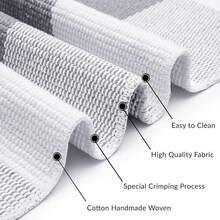 IOHOUZE Buffalo Plaid Checkered Rug 3x5 Ft Front Door Mats, Washable Area Rugs For Front Porch Decor, Spring Summer Welcome Mats Outdoor, Gray White Rug For Farmhouse/Entryway/Home Entrance,One-Size,GreyandWhite3x5Rectangular - GreyandWhite3x5Rectangular - View 8