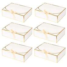 Hộp quà tặng có nắp đậy (6/12 chiếc), kích thước 10x8x3.5 inch, kèm ruy băng, thích hợp làm quà tặng cầu hôn cho phù dâu, hộp quà bằng giấy Kraft cho đám cưới, đóng gói, quà tặng, sinh nhật, bánh cupcake, đồ thủ công, quà Giáng sinh, tiệc độc thân, tiệc cưới, trang trí tiệc sinh nhật, quà cầu hôn cho phù dâu, trang trí đám cưới, quà tặng tiệc cưới và các dịp khác. Túi đựng quà tặng - trắng - Xem 10