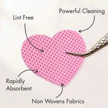 1000/200 Stück Nagelpflege-Tücher - Professionelle fusselfreie Nagellackentferner-Pads, UV-Gel-Reinigungstücher, unparfümierte Maniküre-Vorbereitung und Finish-Reinigungswerkzeug (Herzform) Nägel Nagelbedarf - Pink - Übersicht 3