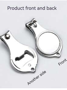 折叠式指甲钳、圆头指甲剪、多功能开瓶器、指甲锉、高碳钢指甲钳、手脚指甲修剪器、便携式工具 - 彩色 - 查看 1