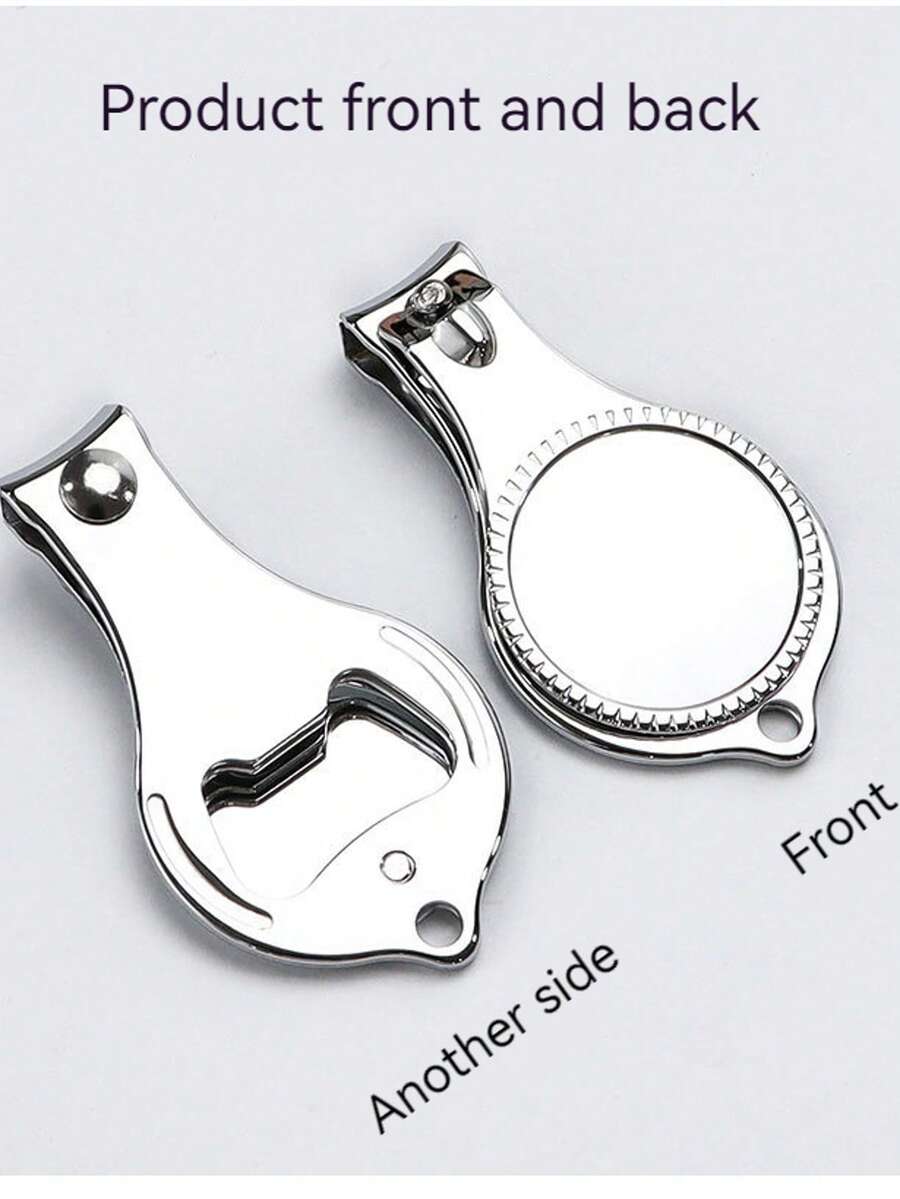 折叠式指甲钳、圆头指甲剪、多功能开瓶器、指甲锉、高碳钢指甲钳、手脚指甲修剪器、便携式工具 - 彩色 - 查看 1