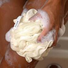 Delicate Bath Sponge, Green, White and Gray, (Pack of 6); Rich Lather, Gentle Cleansing, and Exfoliation for Smoother, Softer Skin,36983218 - Blanco - Ver 6