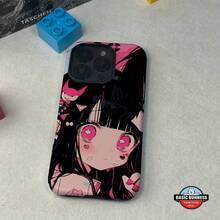 Arte temático de anime diseñado para modelos de  16, 15, 14, 13, 12 y 11 Pro Max Plus.Esta funda 2 en 1 para teléfono móvil cuenta con una carcasa interna protectora y un soporte de anillo, ofreciendo protección para la lente y resistencia a los golpes.Es un gran regalo tanto para hombres como para mujeres durante el Año Nuevo y Navidad. - Blanco - Ver 3