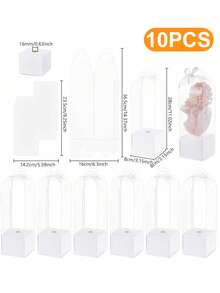 1~10Pcs Portable Transparent Flower Box Handheld Plastic Bouquet Packaging Box Birthday Wedding Valentine's Day Flower Boxes - Multicolor - View 22