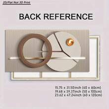 1-Piece Brown And White Minimalist-Style Canvas Wall Art, Medium-Sized Gallery Wrapped Geometric Print, Ready To Hang Home Decor For Living Room, High-Quality Printed Artwork With Sturdy Wrapped Frame, Perfect For Modern Interior Design - Multicolor - View 9
