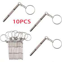 5/10/20pcs Precision Steel Eyeglasses & Watch Repair Screwdriver Tool Kit With Keychain - Portable Eye-Care Manual Tools, 3-In-1 Eyeglasses Screwdriver, Multi-Function Screwdriver - Silver - View 13