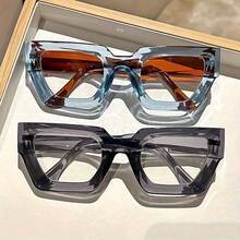 1 Pair Classic Retro Geometric Frame Transparent Lens Unisex Computer Glasses, Non-Prescription (No Card Included)