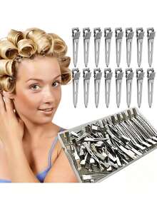 5.5cm 1/5/20/40pcs Fluffy Hair Clips, Professional Metal Hair Clips For Salons, DIY Tools, Hair Styling Accessories