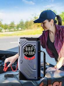 1pc 150PSI 5000A Jump Starter With Air Compressor, 5 In 1 Function Digital Car Tire Inflator Jump Box Battery Pack, Portable Car Battery Charger For 10L Gas Or 5.0L - Multicolor - View 2