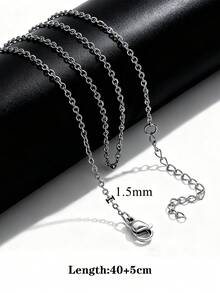 10 Pcs/Lot 304 Stainless Steel 2mm/1.5mm Wide Link Chain Stainless Steel Chain Necklace Ladies/Men Pendant DIY Jewelry Accessories Necklace - 10pcs - View 36