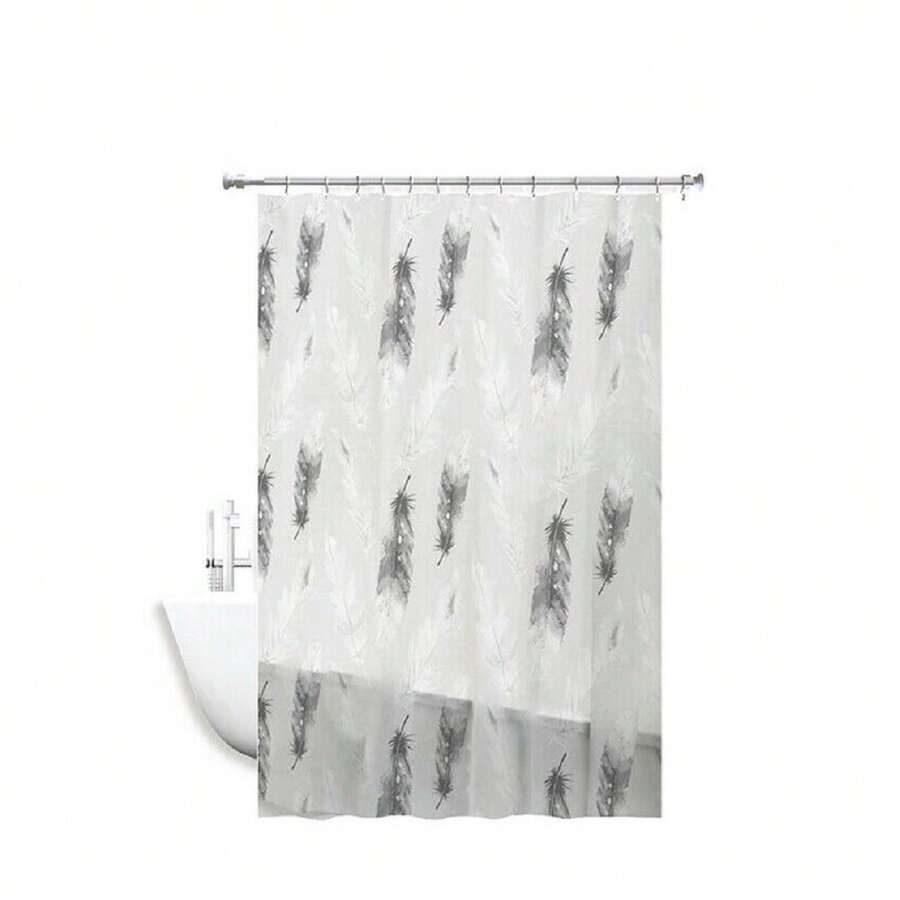 OISE ART STORE Tenda Per Doccia Impermeabile Tessuto Pvc 12 Ganci In Plastica Piume 180x200cm - - Multicolore - Visualizzare 1