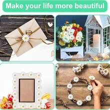 100 piezas de flores artificiales de margarita blanca elegante, adecuadas para decoración de sombreros, decoración de pasteles, manualidades DIY, decoración de habitaciones, decoración de bodas, etc. - Multicolor - Ver 8
