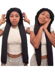 二合一柔软透气长发睡眠帽，光滑舒适，也适合编发睡眠帽 - 彩色 - 查看 5