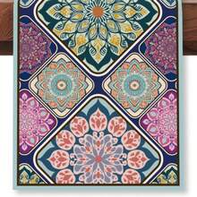 Bohemian Floral Table Runner, Vintage Flower Decor Table Runner Suitable For Party, Wedding, Retro, Countryside, Farmhouse, Kitchen, Dining Table Decoration, Home Party Decor, 13x35/13x47/13x72/13x90/13x108 Inches - Multicolor - View 11