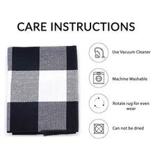 IOHOUZE Buffalo Plaid Checkered Rug 2x4.3 Ft Front Door Mats, Washable Area Rugs For Front Porch Decor, Spring Summer Welcome Mats Outdoor, Black White Rug For Farmhouse/Entryway/Home Entrance,One-Size,BlackandWhite2x44inchRectangular - 黑白2x44吋長方形 - 查看 6