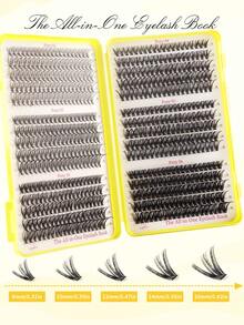 600pcs C-Curl Fluffy 3D Mink Eyelashes, High Quality, Lowest Price, New DIY False Lashes, Soft & Voluminous, Suitable For Short, Light-Colored, DIY Eyelash Extension At Home - 黃色 - 查看 4