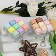 1pc 9-In-1 Keyboard Stress Relief Toy, Keyboard Stress Relief Keychain, Anti-Stress Keyboard Buttons, Finger Pressing Toy, Stress Relief Toy (Macaron, Morandi)