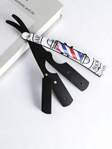 1 pieza Soporte para navaja de afeitar manual para hombres, navaja recta de estilo vintage, herramienta de afeitado de barbería - Maquinilla de Afeitar - Ver 8