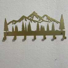 Gold Key Hanger, Wall-Mounted Metal Art Decor And Storage Rack, Multi-Functional Organizer For Kitchen And Living Room, Stylish Entryway Accent With Durable Metal Build, Space-Saving Key Holder And Decorative Rack For Home Organization, Versatile Wall Jewelry Holder And Small Item Storage Solution, Perfect For Organizing Mail, Keys, Receipts, Accessories, And Small Gadgets; Enhances Room Aesthetics With A Modern Silhouette; Easy To Install With Included Mounting Hardware; Strong Metal Construction For Daily Use; Ideal Gift Idea For Housewarming And Wedding Decor - Gold - View 5