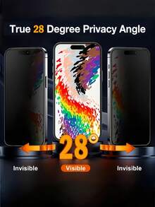 Bộ 3 miếng dán màn hình gốm mờ chống nhìn trộm, tương thích với iPhone 17/16/15 Pro Max, Galaxy A14/A13/A54/A53/A56/S25 Ultra/S24 5G, 15T/14T Pro, tương thích với Redmi Note 12/13/14 4G/5G, phủ toàn màn hình, chống bám vân tay, chống trầy xước, không bọt khí, dễ dàng lắp đặt, chống chói, chống bám vân tay, màng phim mềm [không phải kính]. - màu đen - Xem 5