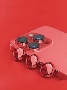 手机镜头保护膜适用于 生日、家人、朋友礼物合金金属带钢化玻璃全覆盖，镜头保护膜，手机配件防水防震防摔防摔防刮防指纹 - 紅色 - 查看 18