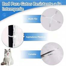 Red de balcón para Mascotas,Red de  para Gatos,Red Antipájaros para Balcón,Barrera para Perros,Malla de Nailon para Mascotas,Adecuado para Balcones, Ventanas, Escaleras (6M*3M) - 6M*3M - Ver 4