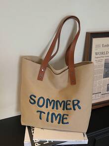 Túi đeo vai thời trang mới cho nữ đi làm, dung tích lớn, túi tote đa năng - Màu Khaki - Xem 9