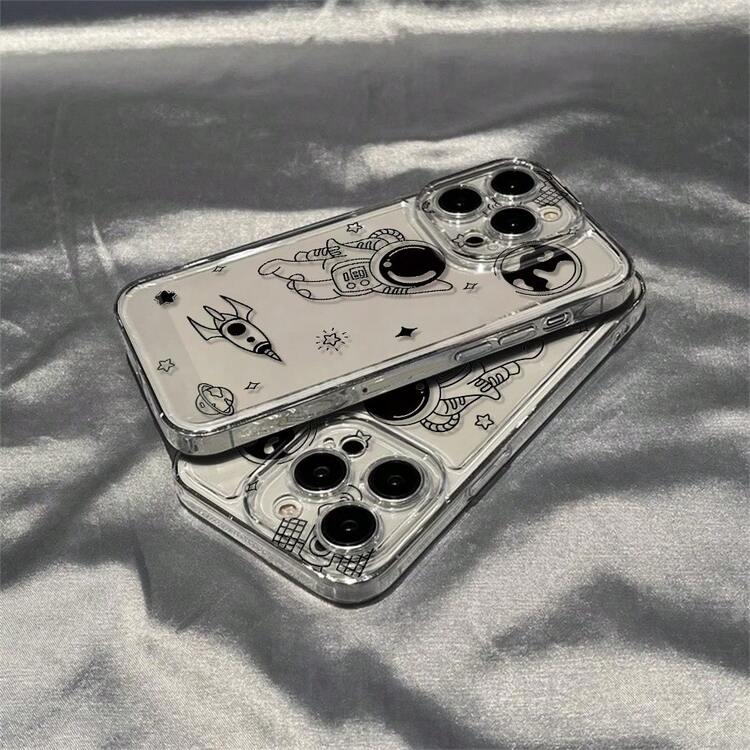 Funda transparente suave con temática de exploración espacial, 1 unidad, compatible con iPhone 17 16 15 14 13 12 11 Pro Max MINI AIR 14 15 16E Plus . - Color mezclado 1-1137 - Añade 8