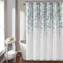 Decor - Cortina de Ducha de Flores lloradas, 72 x 72 Pulgadas, Azul y Gris(Azul y gris) - Multicolor - Ver 3