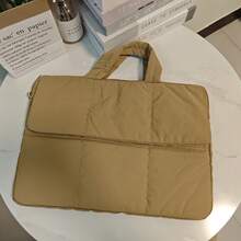 YOONI 柔软笔记本电脑保护套，适用于 14/15.6 英寸笔记本电脑，轻便防震，公文包式手提包，绗缝刺绣，简约通勤包，可挂在行李箱拉杆上，笔记本电脑包，笔记本电脑保护套，男女通用旅行必备