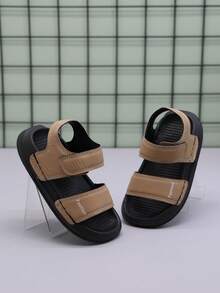 1 Pair Kids' Casual Versatile Fashion Beach Sandals, Soft Sole Comfortable Non-Slip Wading Shoes, Toddler Shoes - Khaki - View 4