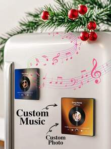 1 chiếc nam châm tủ lạnh hình album nhạc tùy chỉnh, nam châm tủ lạnh, nam châm tủ lạnh hình album ảnh tùy chỉnh, máy nghe nhạc cá nhân hóa, có thể in ảnh, bài hát, bìa album, nam châm tủ lạnh có thể phát nhạc, quà tặng tùy chỉnh, quà tặng cá nhân hóa, kiểu đĩa than, quà tặng trang trí nhà cửa, quà tặng sinh nhật tốt nghiệp, họa tiết in. - hình tròn - Xem 12