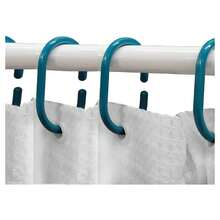 OISE ART STORE Set 12pz Anelli Ganci Per Tenda Da Doccia Box Bagno In Plastica Pp Azzurro 87245 - - Multicolore - Visualizzare 2