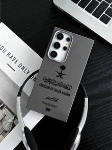 1个沙特护照图案皮革纹理手机壳 - 全摄像头保护，防震，独特，价格实惠，快速发货，兼容和Galaxy手机壳，11/13 Pro Max/15/17/17 Pro Max和Galaxy S24 Ultra，Galaxy S25 Ultra - 灰色 - 查看 3