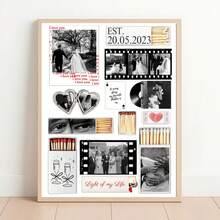 1pc Personalized Valentine's Day Customized Poster, Home Decor, Valentine's Gift, Photo Customization, Customizable Items, Room Decoration, Frame Optional - Multicolor - View 11
