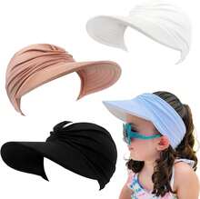 Visera Infantil, Gorra De Béisbol De Protección Solar Transpirable Unisex, Gorra Deportiva con Parte Superior Abierta, ala Ancha, Elástica, 3 Unidades,36984317 - Verde militar - Ver 1