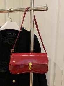 Underarm Bag, Baguette Bag, Handbag, Shoulder Bag, Versatile Design - Red - View 2