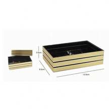 OISE ART STORE Piattino Porta Sapone Saponetta Oro A Righe Stile Moderno Arredo Bagno 10387 - - Multicolore - Visualizzare 2